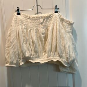 We The People Cream gauze Textured blouse.